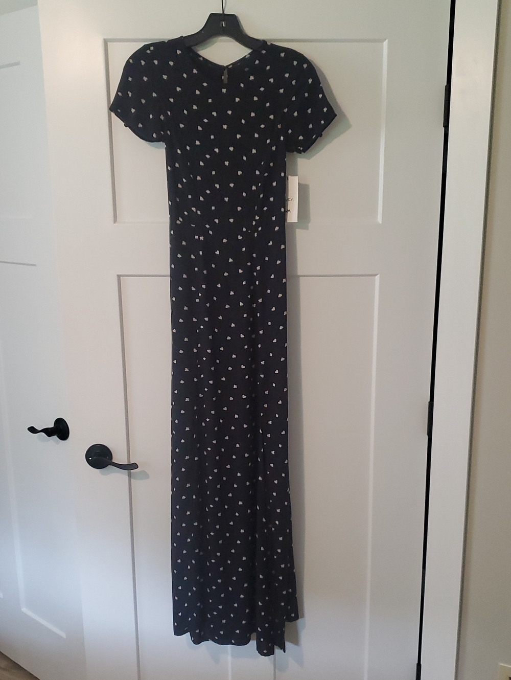 RVCA Lunch Date Black Heart, Clubs, Diamond Print Maxi Thigh Slit Maxi Dress